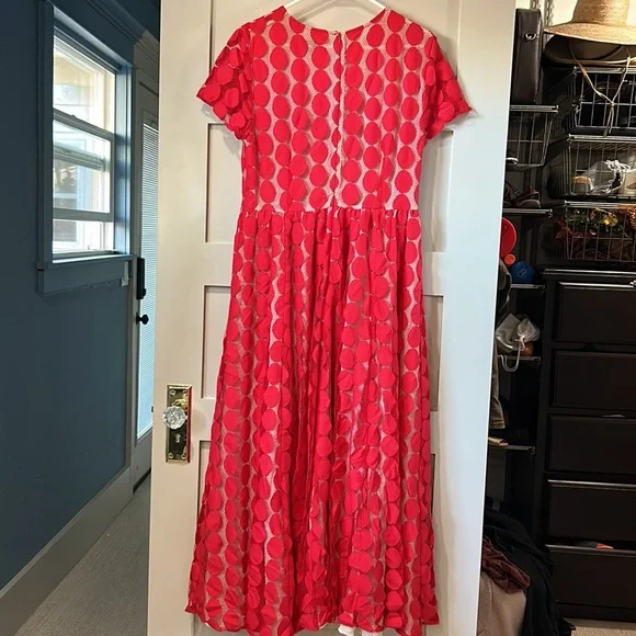 Anthropologie red polka dot midi dress - Picture 4 of 4
